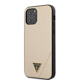 Guess iPhone 12/iPhone 12 Pro Suojakuori Saffiano V Stitch Kulta