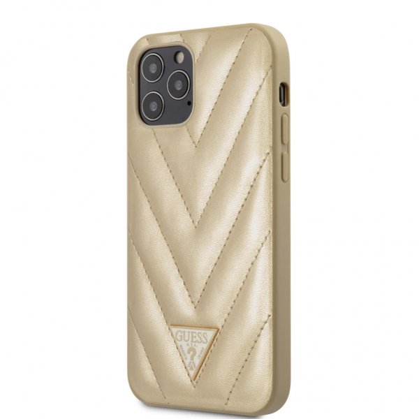 Guess iPhone 12/iPhone 12 Pro Suojakuori V Quilted Kulta