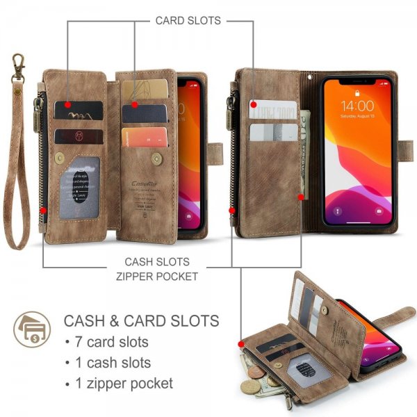 CaseMe iPhone 12 Mini -suojakotelo C30 Series, ruskea