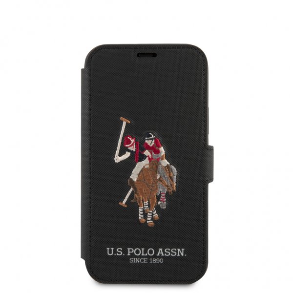 U.S. Polo iPhone 12 Mini -kotelo, kirjailtu, musta