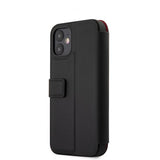 Ferrari iPhone 12 Mini Kotelo Logo Perforoitu Musta
