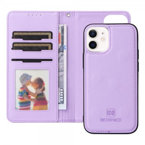 Betopnice iPhone 12 Mini -kotelo irrotettavalla kuorella 005 Violetti