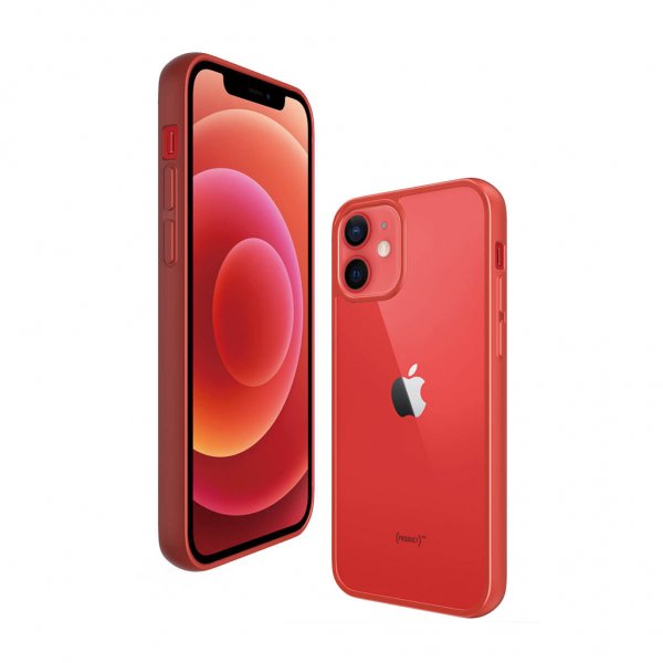 PanzerGlass iPhone 12 Mini ClearCase Color -suojakuori, mandariininpunainen