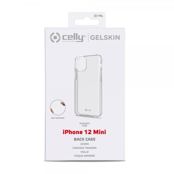 Celly iPhone 12 Mini -kuori GELSKIN Läpinäkyvä