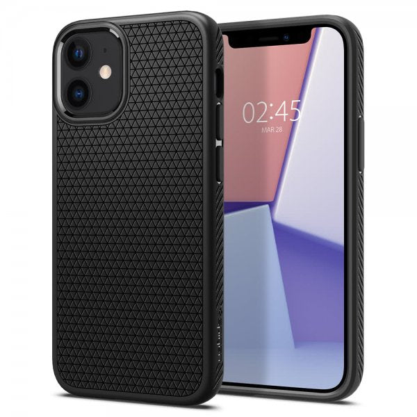 Spigen iPhone 12 Mini -kuori, Liquid Air, mattamusta
