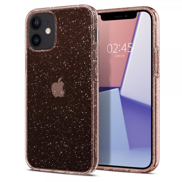 Spigen iPhone 12 Mini Kuori Liquid Crystal Glitter Rose Quartz