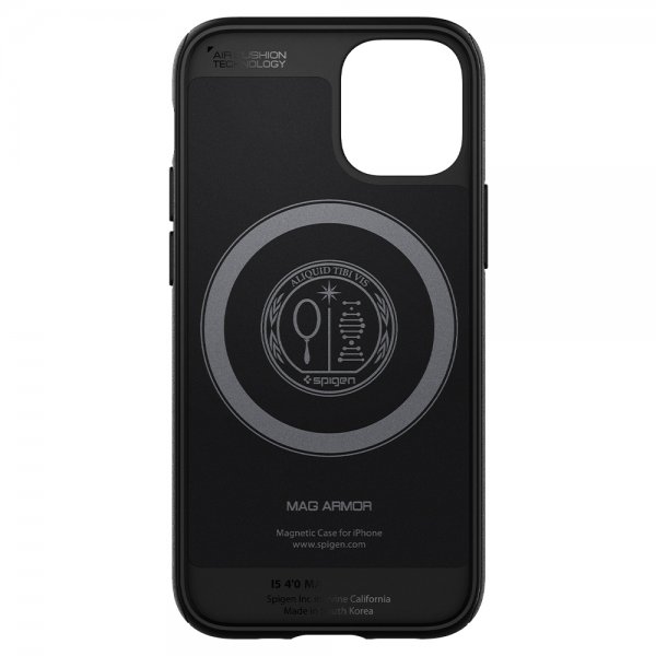 Spigen iPhone 12 Mini Kuori Mag Armor Matta Musta