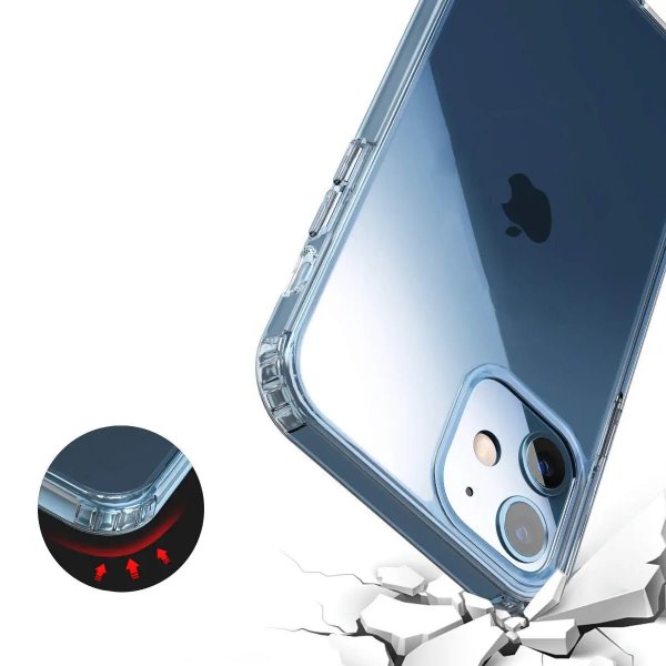 Rvelon iPhone 12 Mini Kuori Iskunkestävä Läpinäkyvä