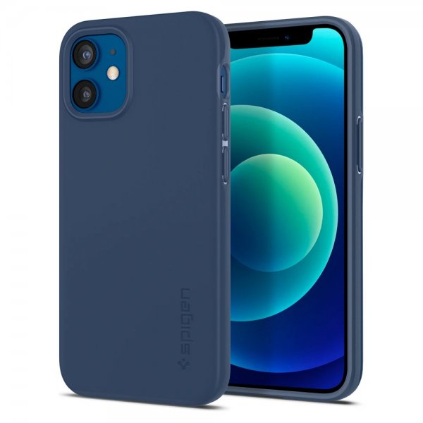 Spigen iPhone 12 Mini Suojakuori Thin Fit Deep Blue