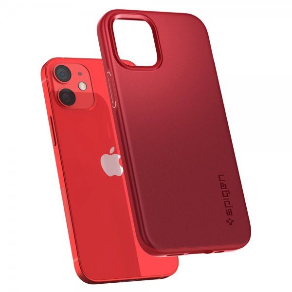 Spigen iPhone 12 Mini Kuori Thin Fit Punainen