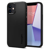Spigen iPhone 12 Mini Thin Fit -kuori, musta