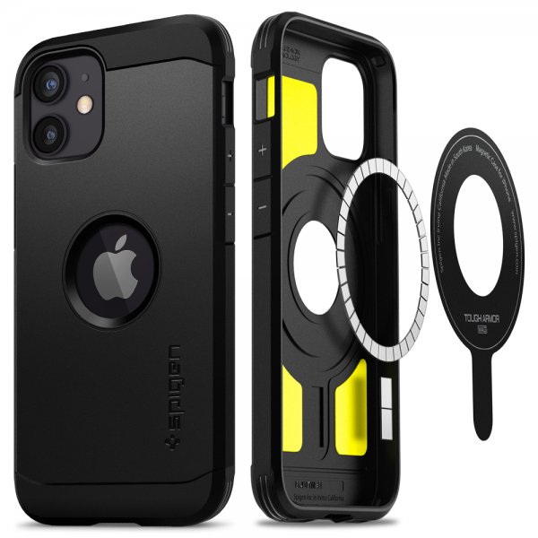Spigen iPhone 12 Mini Kuori Tough Armor Mag Musta