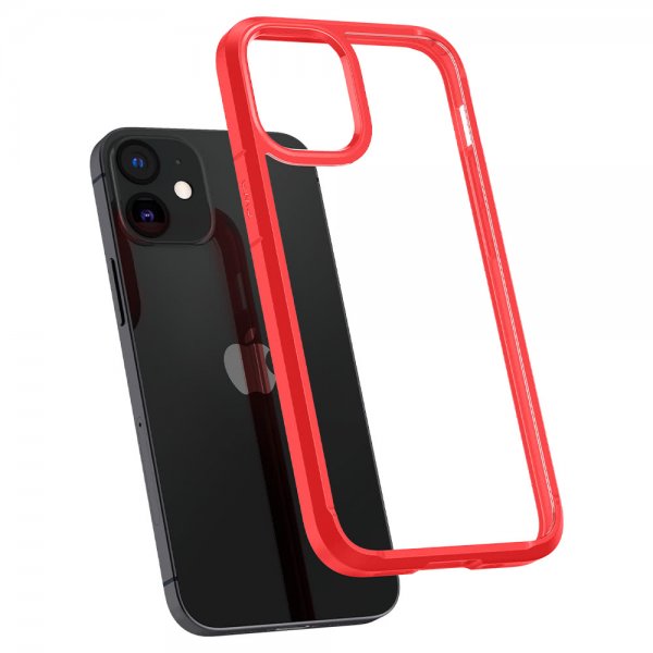 Spigen iPhone 12 Mini -suojakuori Ultra Hybrid Punainen