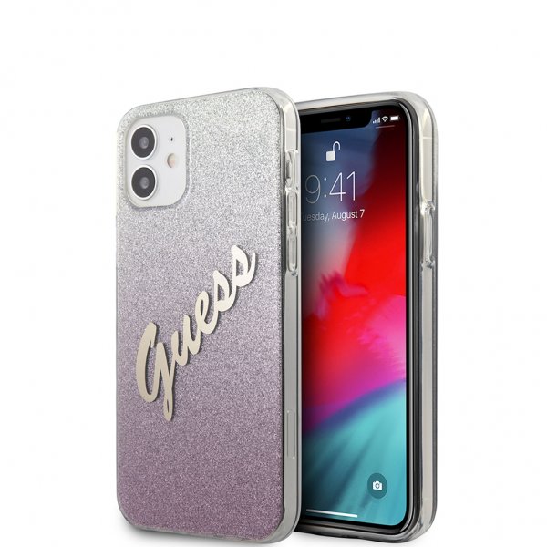 Guess iPhone 12 Mini Kuori Vintage Gradient Pinkki