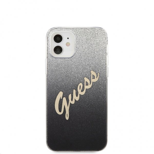 Guess iPhone 12 Mini Kuori Vintage Gradient Musta