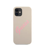 Guess iPhone 12 Mini Kuori Vintage Silicone Harmaa