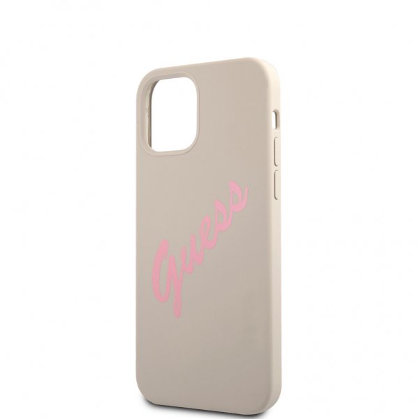 Guess iPhone 12 Mini Kuori Vintage Silicone Harmaa