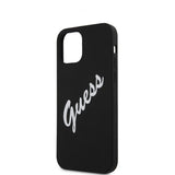 Guess iPhone 12 Mini Kuori Vintage Silicone Musta
