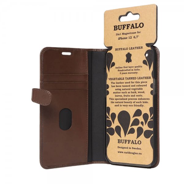 Buffalo iPhone 12 Pro Max -kotelo, Buffalo Irrotettava kuori, ruskea