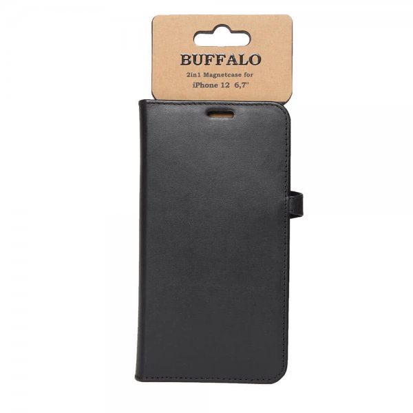 Buffalo iPhone 12 Pro Max -kotelo, irrotettava kuori, musta