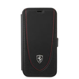 Ferrari iPhone 12 Pro Max -suojakuori, Logo Perforoitu Musta