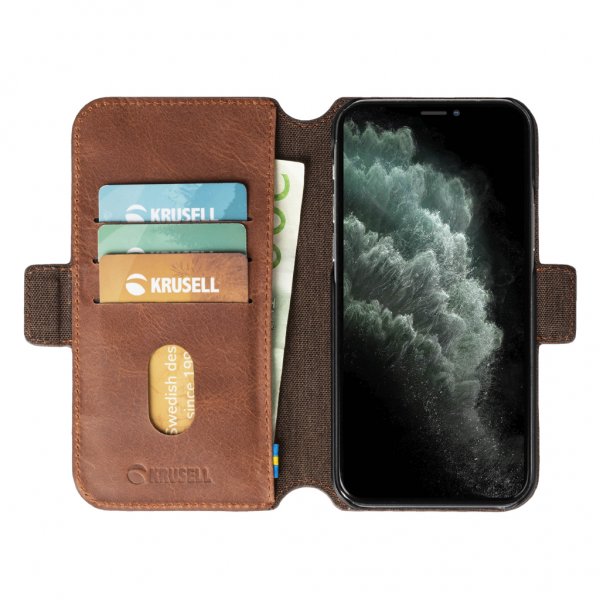 Krusell iPhone 12 Pro Max Sunne PhoneWallet Vintage Cognac