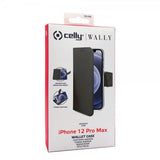 Celly iPhone 12 Pro Max Fodral Wally Wallet Case Musta