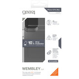 Gear4 iPhone 12 Pro Max suojakotelo Wembley Flip Clear Musta