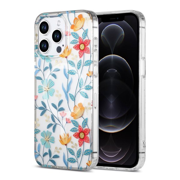 iPhone 12 Pro Max Kuori Kukkakuvio MagSafe Oksat