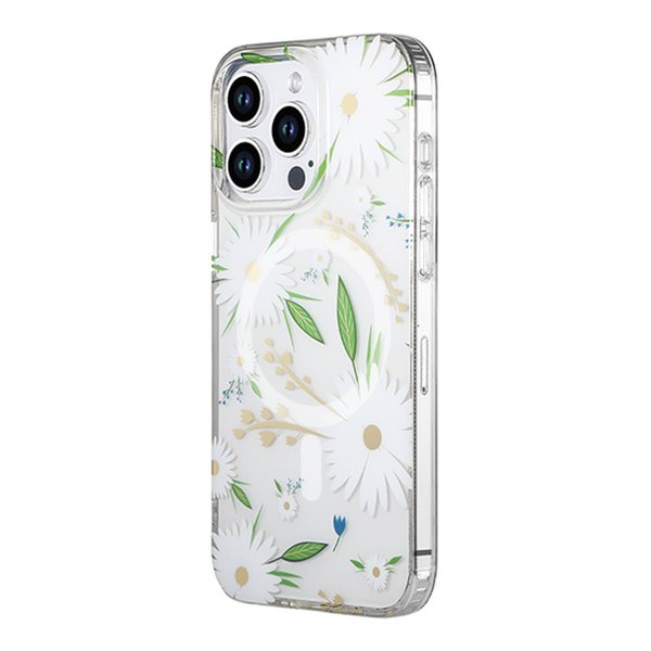 iPhone 12 Pro Max -kuoret kukkakuviolla MagSafe Valkoinen