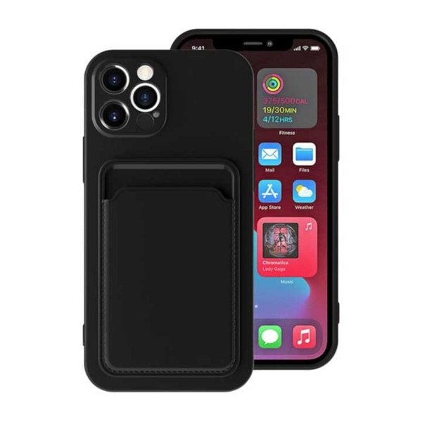 iPhone 12 Pro Max Kuori Korttikotelo Musta