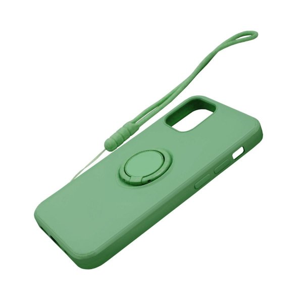 iPhone 12 Pro Max Silikonikuori sormipidikkeellä, vihreä