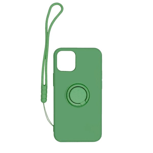 iPhone 12 Pro Max Silikonikuori sormipidikkeellä, vihreä