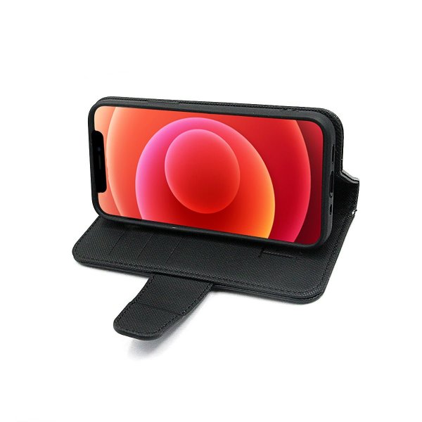 Rvelon iPhone 12 Pro Max Kotelo, Kääntyvä Korttipaikka, Musta