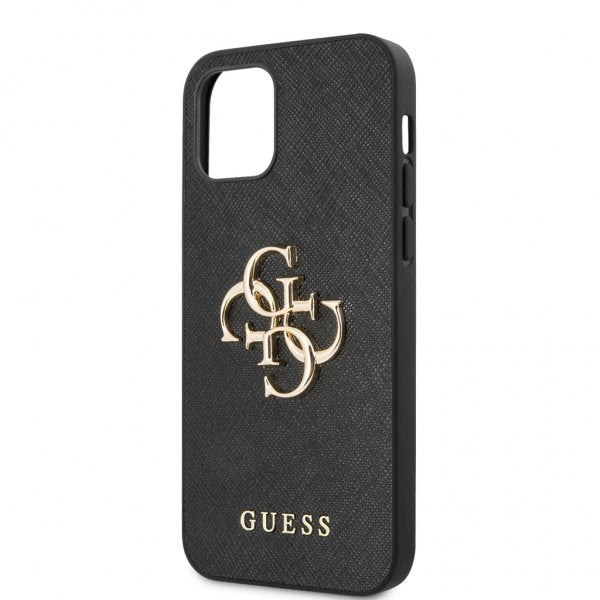 Guess iPhone 12 Pro Max -kuori 4G Logo Saffiano Musta