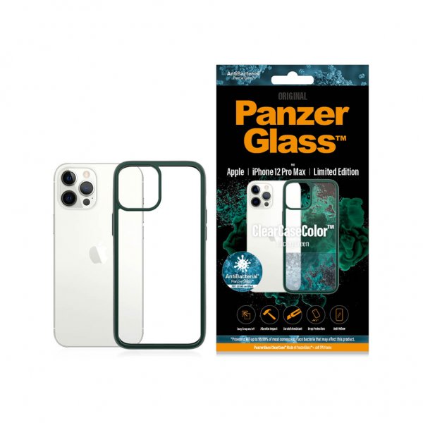 PanzerGlass iPhone 12 Pro Max -suojakuori, ClearCase Color Racing Green