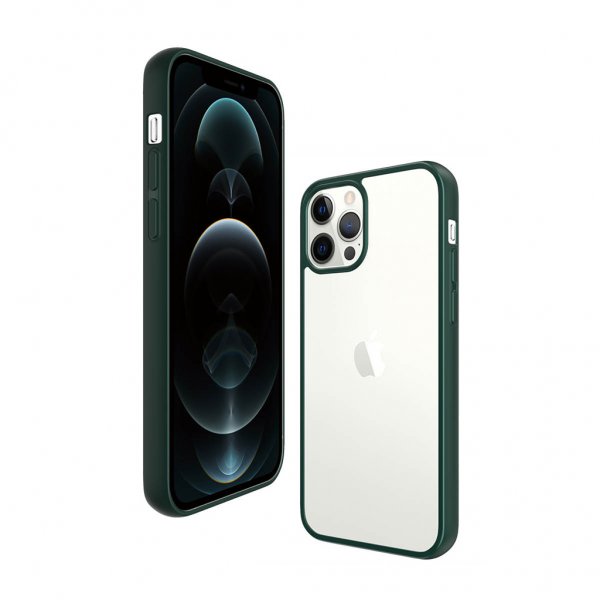 PanzerGlass iPhone 12 Pro Max -suojakuori, ClearCase Color Racing Green