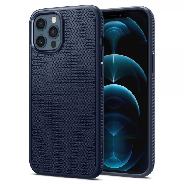 Spigen iPhone 12 Pro Max Kuori Liquid Air Navy Blue