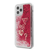 Guess iPhone 12 Pro Max -kuoret Liquid Glitter Charms Raspberry