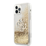 Guess iPhone 12 Pro Max -kuoret, Liquid Glitter, kulta, kirkas