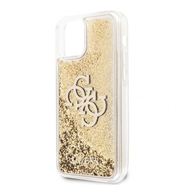 Guess iPhone 12 Pro Max -kuoret, Liquid Glitter, kulta, kirkas