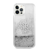 Guess iPhone 12 Pro Max Kuori Liquid Glitter Silver Kirkas
