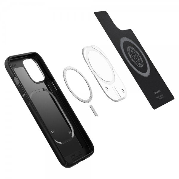 Spigen iPhone 12 Pro Max -kuori, Mag Armor, mattamusta