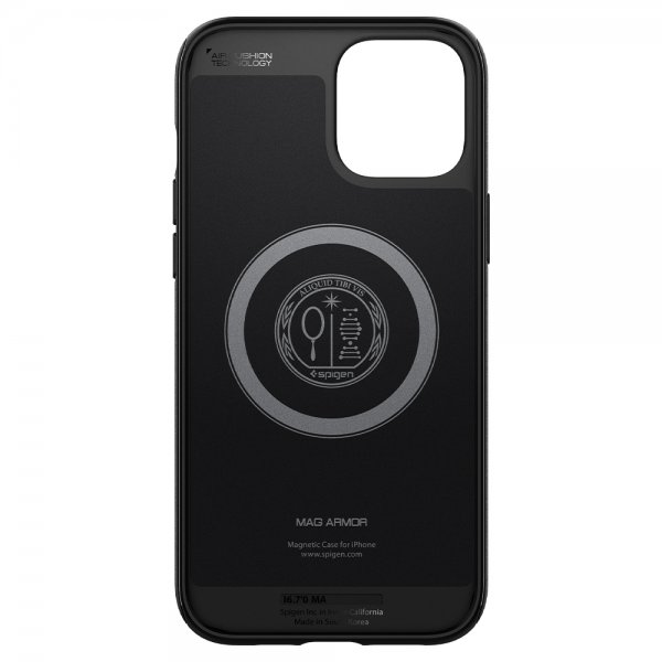 Spigen iPhone 12 Pro Max -kuori, Mag Armor, mattamusta