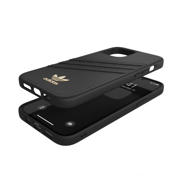 Adidas iPhone 12 Pro Max -kuori, muotoonvalettu kotelo, PU-nahkaa, musta