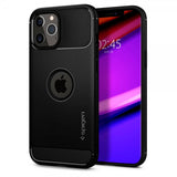 Spigen iPhone 12 Pro Max -kuori, Rugged Armor, mattamusta