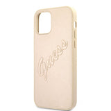 Guess iPhone 12 Pro Max -kuoret, Saffiano Vintage Script, kulta