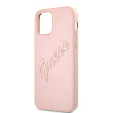 Guess iPhone 12 Pro Max -kuoret Saffiano Vintage Script Ruusukulta