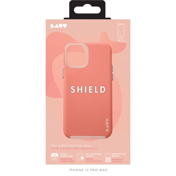 LAUT iPhone 12 Pro Max -suojakuori SHIELD Coral