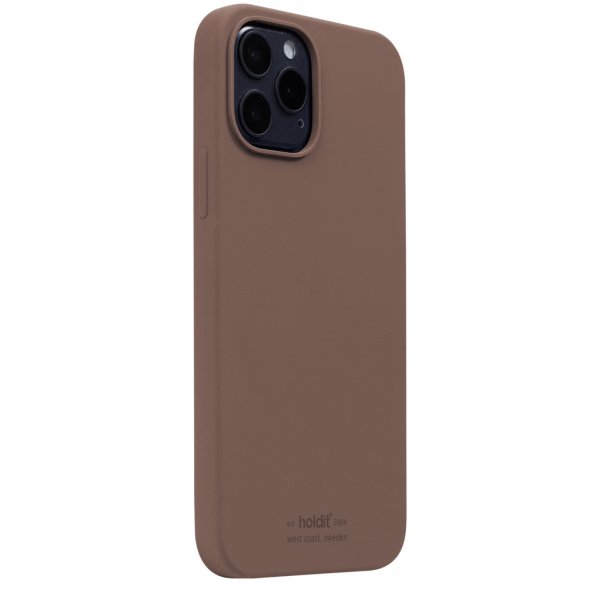holdit iPhone 12 Pro Max Kuori Silikoni Dark Brown